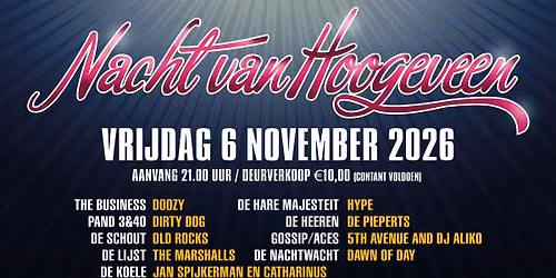 Nacht van Hoogeveen — muziek in Hoogeveen